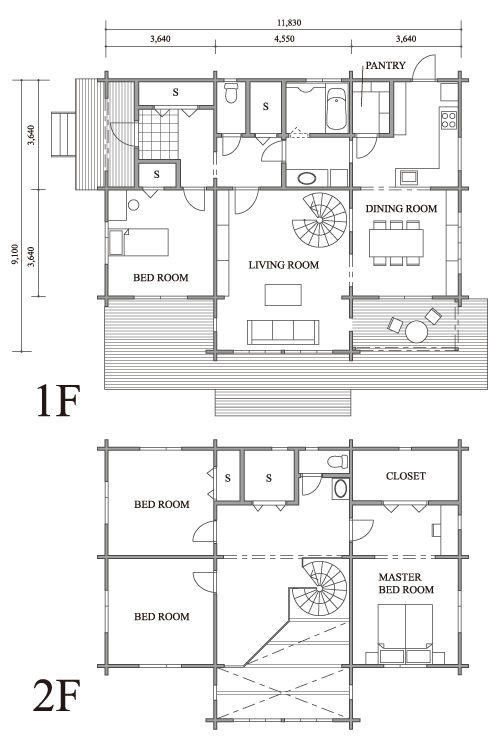 Tuore Talo 総2階建て Ie 30ぜいたくで遊び心のある吹き抜け空間が特長の総２階建てモデル ログハウスのtalo