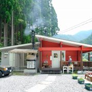 素敵なログハウスのピザレストラン
